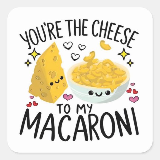 Jij Bent De Kaas Bij Mijn Macaroni Liefde Sticker (Voorkant)