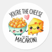 Jij bent de kaas van mijn macaroni ronde sticker (Voorkant)