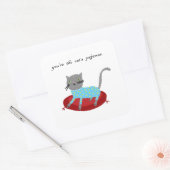 Jij bent de Kat's Pyjama Vierkante Sticker (Envelop)