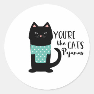 Jij bent de Katten Pyjama Ronde Sticker