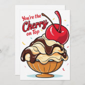 Jij bent de kers op de taart feestdagenkaart (Voorkant / Achterkant)