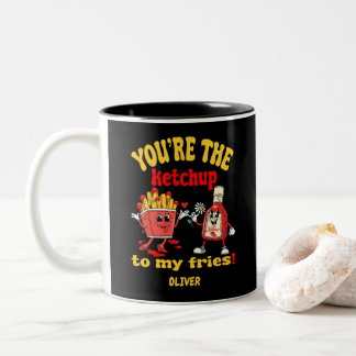 Jij bent de ketchup van mijn friet Schattigee Cart Tweekleurige Koffiemok