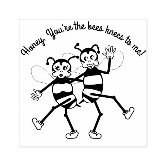 Jij bent de knieën van de bij rubberstempel (Afrduk)