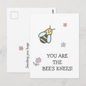Jij bent de knieën van de bij! Schattigee bloemen Briefkaart (Voorkant / Achterkant)