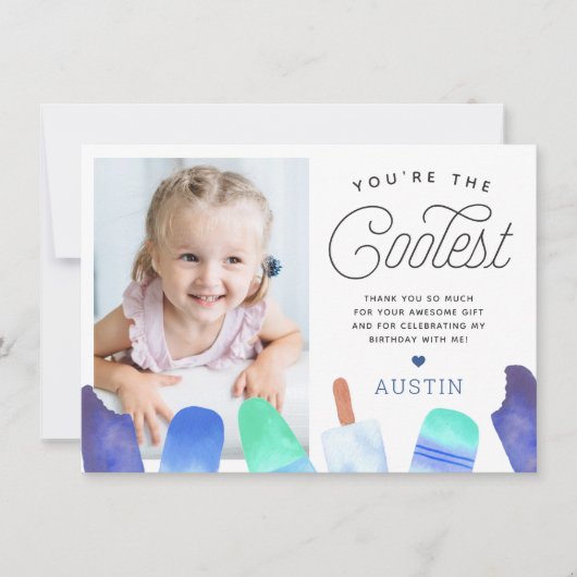 Jij bent de koelste. | Kinder foto van popsiche Th Bedankkaart (Voorkant)