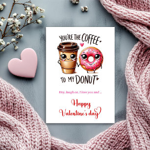 Jij bent de koffie bij mijn donut, ik hou van je feestdagenkaart