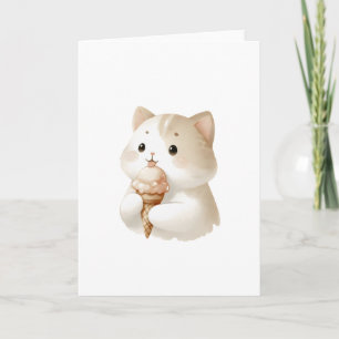 Jij bent de leukste! Zoete Kitten Ijsje Kaart