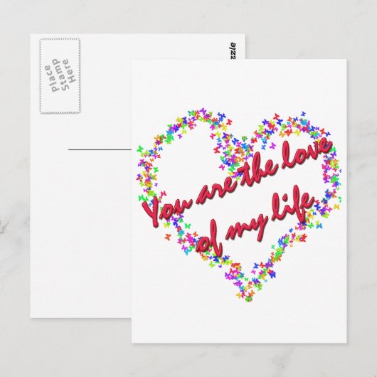 Jij bent de liefde van mijn leven briefkaart (Voorkant / Achterkant)