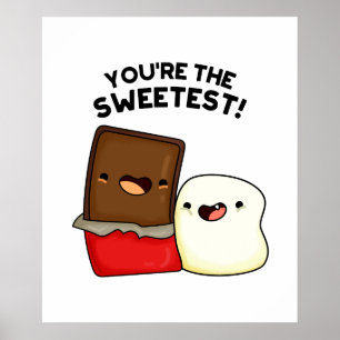 Jij bent de liefste grappigste Marshmallow Pun Poster