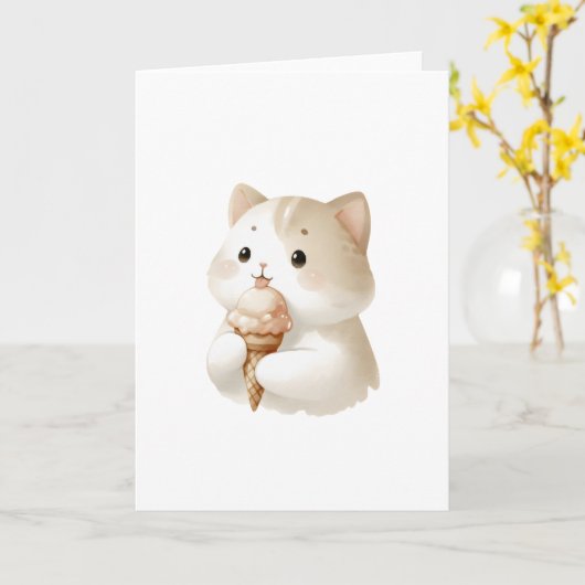 Jij bent de liefste! Schattigee Kitten Ice Cream C Kaart