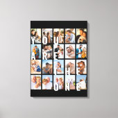 Jij bent de One Romantic 20 Photo Collage Black Canvas Afdruk (Voorkant)