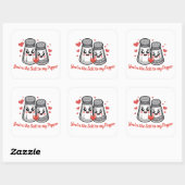 Jij bent de peper bij mijn zout vierkante sticker (Vel)