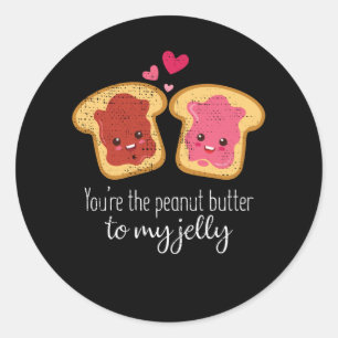 Jij bent de pindakaas van mijn gelei Schattige Kaw Ronde Sticker