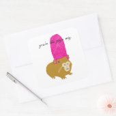 Jij bent de pruik van het varken vierkante sticker (Envelop)