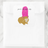 Jij bent de pruik van het varken vierkante sticker (Tas)