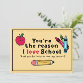 Jij Bent de Reden dat ik van School Houd Docenten Bedankkaart (Staand voorkant)