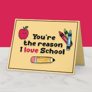 Jij Bent de Reden dat ik van School Houd Docenten Bedankkaart