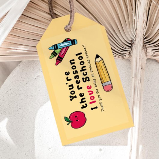 Jij Bent de Reden dat ik van School Houd Docenten Cadeaulabel