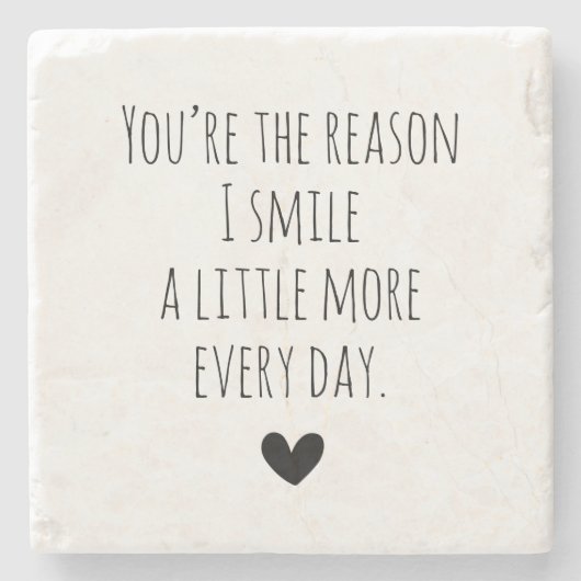 Jij bent de reden waarom harttypografie stenen onderzetter (Voorkant)