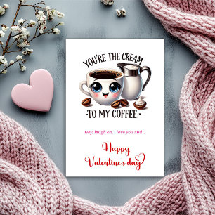 Jij bent de room in mijn koffie, ik hou van je Val Feestdagenkaart