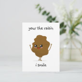 jij bent de rozijn waar ik om glimlach briefkaart (Staand voorkant)