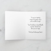 Jij bent de sterkste vrouw die ik ken bedankkaart (Binnen)