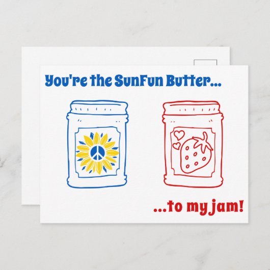 Jij bent de SunFun Butter tegen mijn jam! Briefkaa Briefkaart (Voorkant / Achterkant)