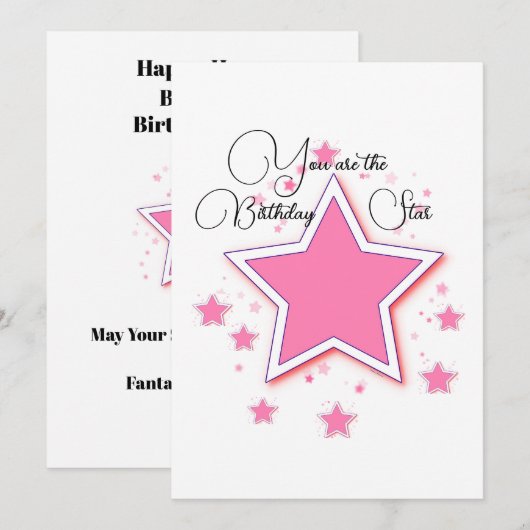 Jij bent de verjaardagsster Kaart (Voorkant / Achterkant)