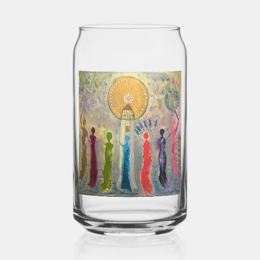 JIJ BENT DE VUURTOREN originele kunst Blikvorm Glas (Voorkant)