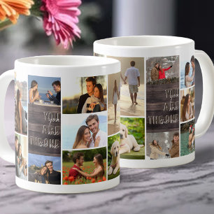 Jij bent de ware 14 Foto Collage Houten Paneel Koffiemok
