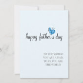 Jij bent de wereld blauwe hart vaderdag kaart (Voorkant)
