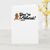 "Jij bent de wurst!" Grappige Hete Hond Pun Kaart  (Gele Bloem)