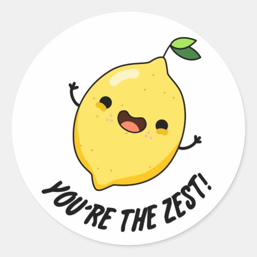 Jij bent de Zest Funny Lemon Pun Ronde Sticker (Voorkant)