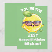 Jij bent de Zest Happy Birthday Lemon Feestdagenkaart (Voorkant / Achterkant)
