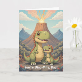 Jij Bent Dino Mite Papa Schattige Vulkaan Dinosaur Kaart
