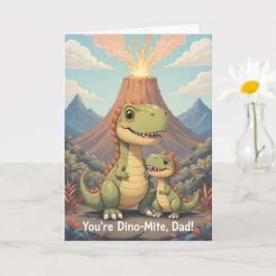 Jij Bent Dino Mite Papa Schattige Vulkaan Dinosaur Kaart