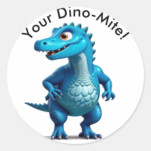 Jij bent Dino-Mite! Personaliseren Naam bewerken T Ronde Sticker (Voorkant)