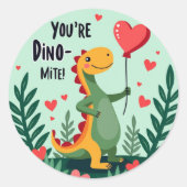 Jij bent Dino-Mite! Sticker van de dinosaurus-Vale (Voorkant)