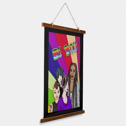 Jij bent | Diverse groep mensen Hangend Wandkleed (Gebogen)