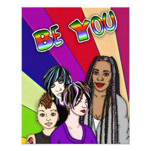 Jij bent Diverse mensen Pop Art Foto Afdruk