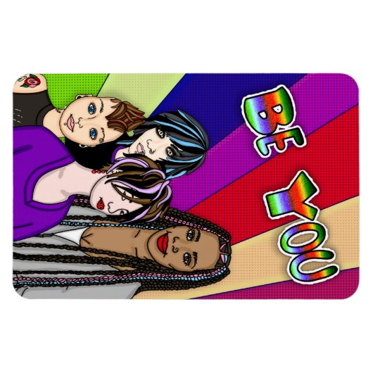 Jij bent | Diverse mensen | Pop Art Magneet (Horizontaal)