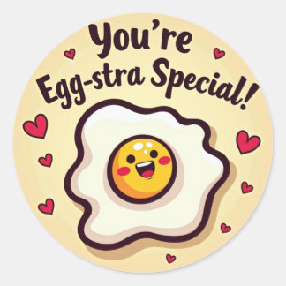 Jij bent een Egg-Star Special! Sunny-Side-Up Egg S Ronde Sticker