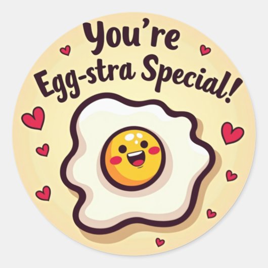 Jij bent een Egg-Star Special! Sunny-Side-Up Egg S Ronde Sticker (Voorkant)
