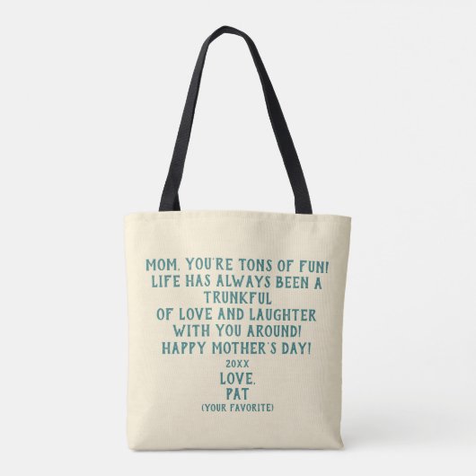 "Jij bent een feest" Moederdag cadeau Tote Bag (Achterkant)