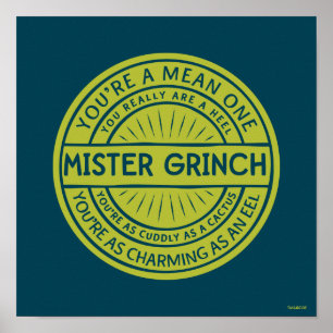 Jij bent een Gemeen Heerschap Grinch citaat Poster