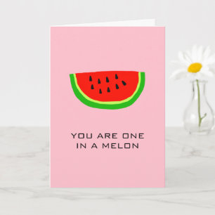 Jij Bent Eén in een Meloen Fruit Puns Liefde Kaart
