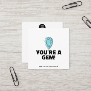 Jij Bent Een Juweel Bedankkaart Sieraden Korting Vierkante Visitekaartje