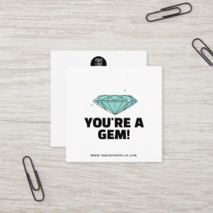 Jij Bent Een Juweel Bedankt Kaart Sieraden Korting Vierkante Visitekaartje
