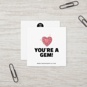 Jij Bent Een Juweel Bedankt Kaart Sieraden Korting Vierkante Visitekaartje