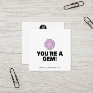 Jij Bent Een Juweel Bedanktkaart Sieraden Korting Vierkante Visitekaartje